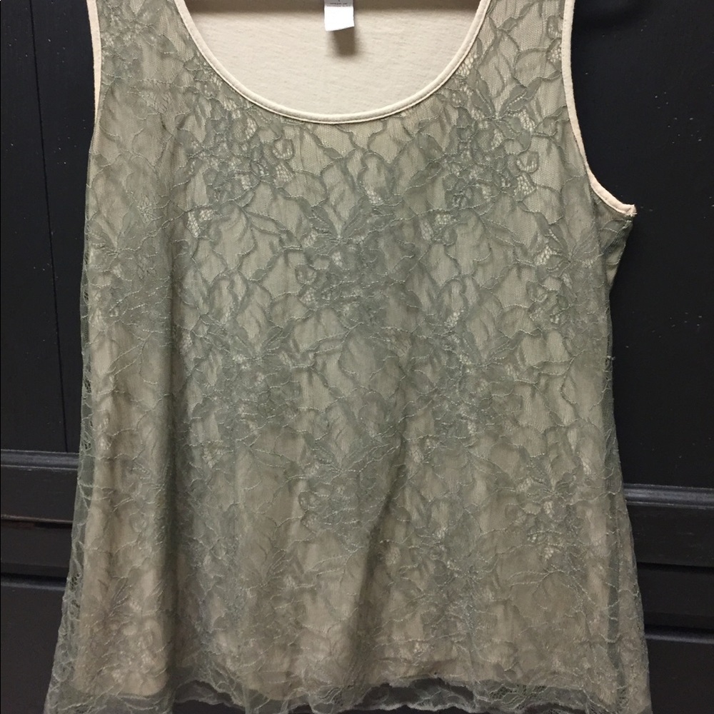 CHICO'S Lace Swing Tank Size M